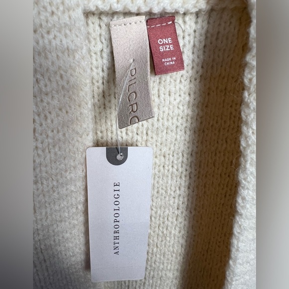 NWT Pilcro Anthropologie One Size Open Front Ivory Cream Cardigan Sweater - Picture 5 of 9